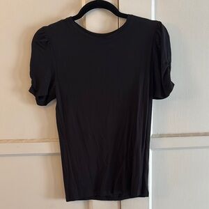 Elegant Black Puff Sleeve Top